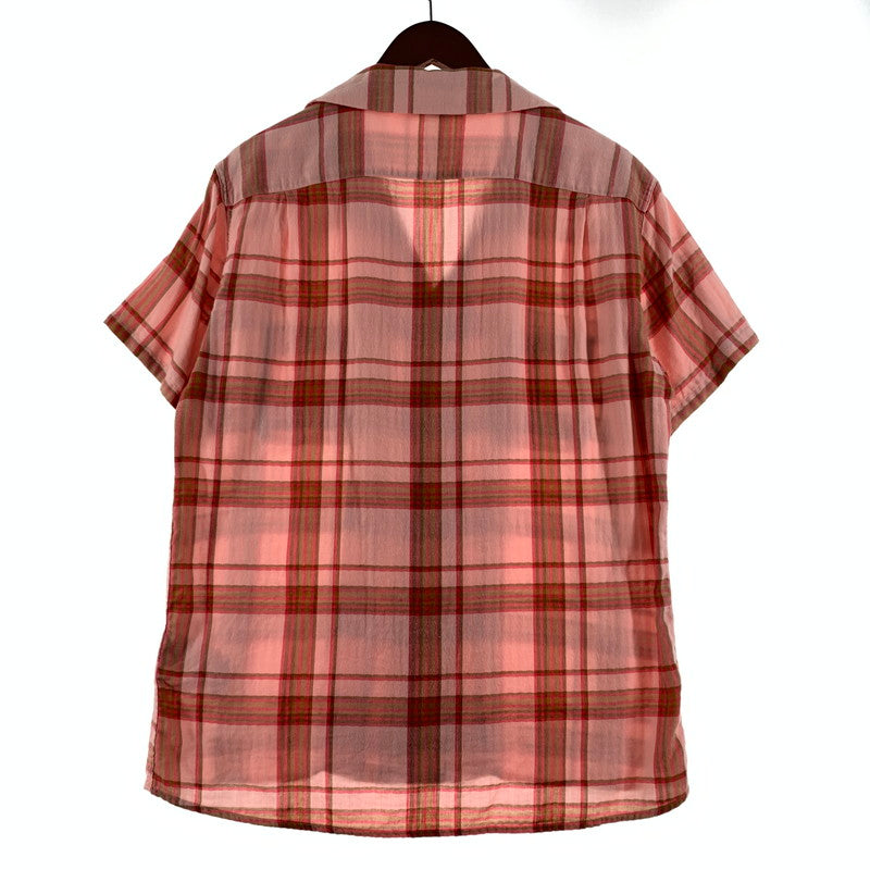 【中古品】【メンズ】 LEVI'S MADE&CRAFTED リーバイス メイドアンドクラフテッド COTTON OPEN COLLAR CHECK SHIRT コットン オープンカラー チェックシャツ 半袖 トップス 145-260703-yo-09-tei サイズ：1 カラー：ピンク 万代Net店