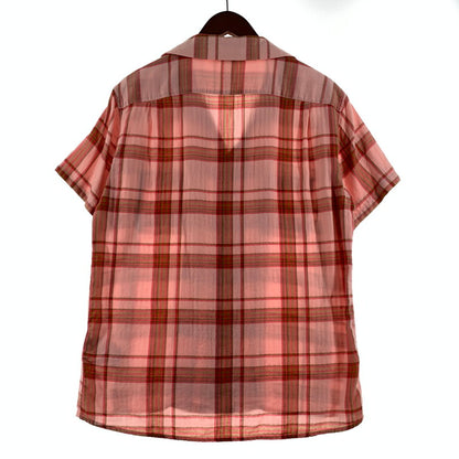 【中古品】【メンズ】 LEVI'S MADE&CRAFTED リーバイス メイドアンドクラフテッド COTTON OPEN COLLAR CHECK SHIRT コットン オープンカラー チェックシャツ 半袖 トップス 145-260703-yo-09-tei サイズ：1 カラー：ピンク 万代Net店
