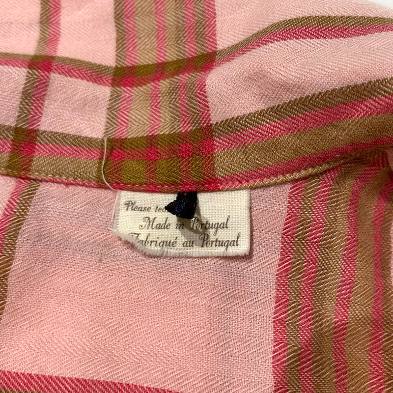 【中古品】【メンズ】 LEVI'S MADE&CRAFTED リーバイス メイドアンドクラフテッド COTTON OPEN COLLAR CHECK SHIRT コットン オープンカラー チェックシャツ 半袖 トップス 145-260703-yo-09-tei サイズ：1 カラー：ピンク 万代Net店