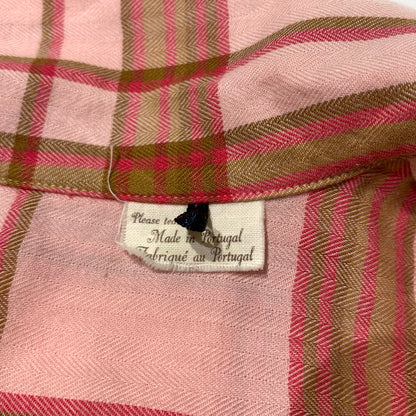 【中古品】【メンズ】 LEVI'S MADE&CRAFTED リーバイス メイドアンドクラフテッド COTTON OPEN COLLAR CHECK SHIRT コットン オープンカラー チェックシャツ 半袖 トップス 145-260703-yo-09-tei サイズ：1 カラー：ピンク 万代Net店