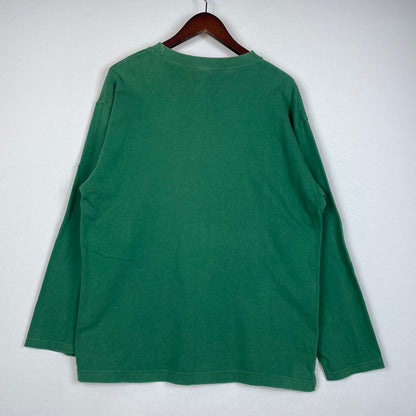 【中古品】【メンズ】 Champion チャンピオン 90's LOGO L/S SHIRT 90年代 ロゴ ロングスリーブ シャツ 長袖 トップス 青タグ 145-251229-yo-02-fuz サイズ：L カラー：グリーン 万代Net店