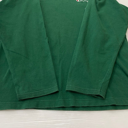 【中古品】【メンズ】 Champion チャンピオン 90's LOGO L/S SHIRT 90年代 ロゴ ロングスリーブ シャツ 長袖 トップス 青タグ 145-251229-yo-02-fuz サイズ：L カラー：グリーン 万代Net店