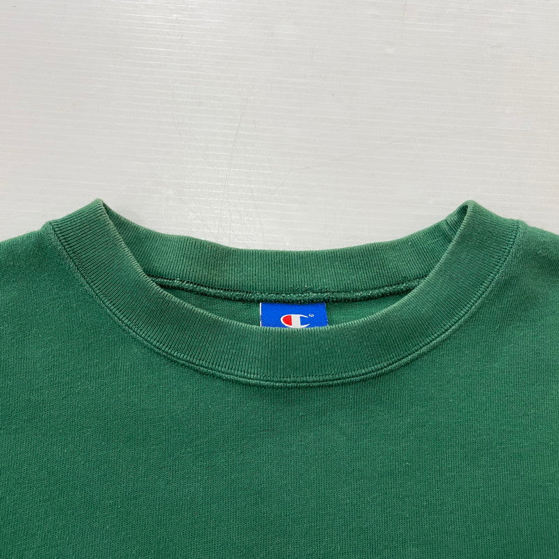【中古品】【メンズ】 Champion チャンピオン 90's LOGO L/S SHIRT 90年代 ロゴ ロングスリーブ シャツ 長袖 トップス 青タグ 145-251229-yo-02-fuz サイズ：L カラー：グリーン 万代Net店