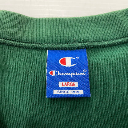 【中古品】【メンズ】 Champion チャンピオン 90's LOGO L/S SHIRT 90年代 ロゴ ロングスリーブ シャツ 長袖 トップス 青タグ 145-251229-yo-02-fuz サイズ：L カラー：グリーン 万代Net店