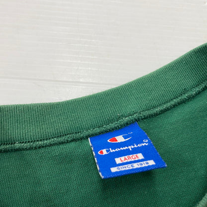 【中古品】【メンズ】 Champion チャンピオン 90's LOGO L/S SHIRT 90年代 ロゴ ロングスリーブ シャツ 長袖 トップス 青タグ 145-251229-yo-02-fuz サイズ：L カラー：グリーン 万代Net店