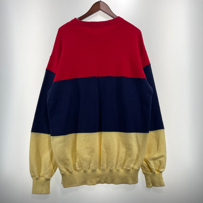 【中古品】【メンズ】 POLO by RALPH LAUREN ポロ バイ ラルフローレン 90’s BORDER SWEAT 90年代 ボーダー スウェット 長袖 トップス トレーナー 147-260828-yo-16-teih サイズ：L カラー：マルチ 万代Net店