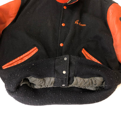 【現状渡し品】【メンズ】 DELONG デロング 70~80’s WOOL AND LEATHER STADIUM JACKET VINTAGE 70～80年代 ウールアンドレザー スタジアムジャケット ライトアウター ヴィンテージ スタジャン USA製 145-251006-ks-14-tei サイズ：46 カラー：ブラック 万代Net店