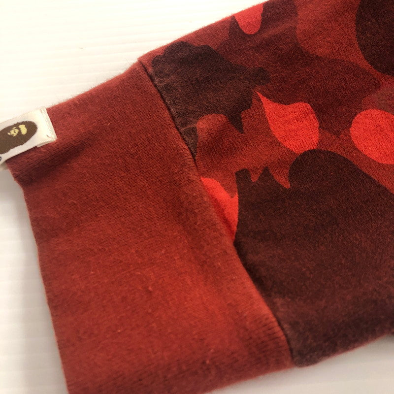 【中古品】【メンズ】 A BATHING APE アベイシングエイプ COLOR CAMO BUSY SHARK L/S TEE 001LTI301007M カラーカモ ビジーシャーク ロングスリーブ Tシャツ 半袖 トップス 142-251126-ks-12-tei サイズ：XL カラー：レッド 万代Net店