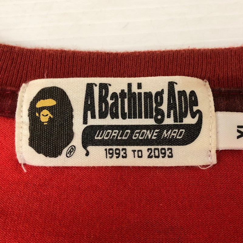 【中古品】【メンズ】 A BATHING APE アベイシングエイプ COLOR CAMO BUSY SHARK L/S TEE 001LTI301007M カラーカモ ビジーシャーク ロングスリーブ Tシャツ 半袖 トップス 142-251126-ks-12-tei サイズ：XL カラー：レッド 万代Net店