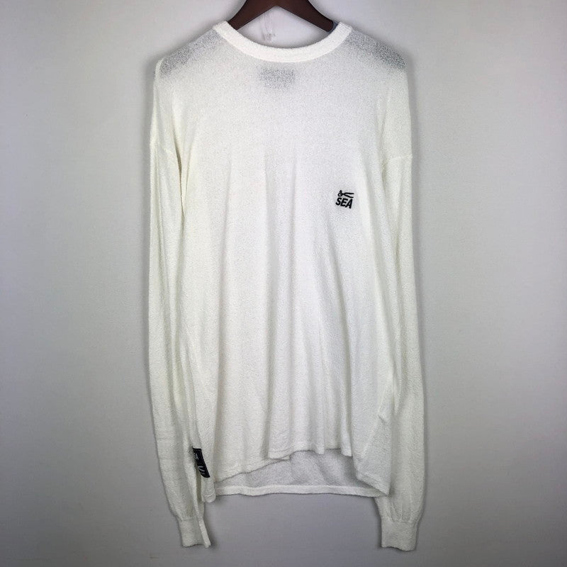 【中古品】【メンズ】 DENHAM デンハム × WIND AND SEA ウィンダンシー 別注 コラボ BOUCLET PILE L/S TEE WDS-C-DHM-25-Q4-08 ブークレー ロングスリーブ 長袖Tシャツ 142-251007-yo-05-fuz サイズ：S カラー：ホワイト 万代Net店