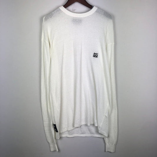 【中古品】【メンズ】 DENHAM デンハム × WIND AND SEA ウィンダンシー 別注 コラボ BOUCLET PILE L/S TEE WDS-C-DHM-25-Q4-08 ブークレー ロングスリーブ 長袖Tシャツ 142-251007-yo-05-fuz サイズ：S カラー：ホワイト 万代Net店