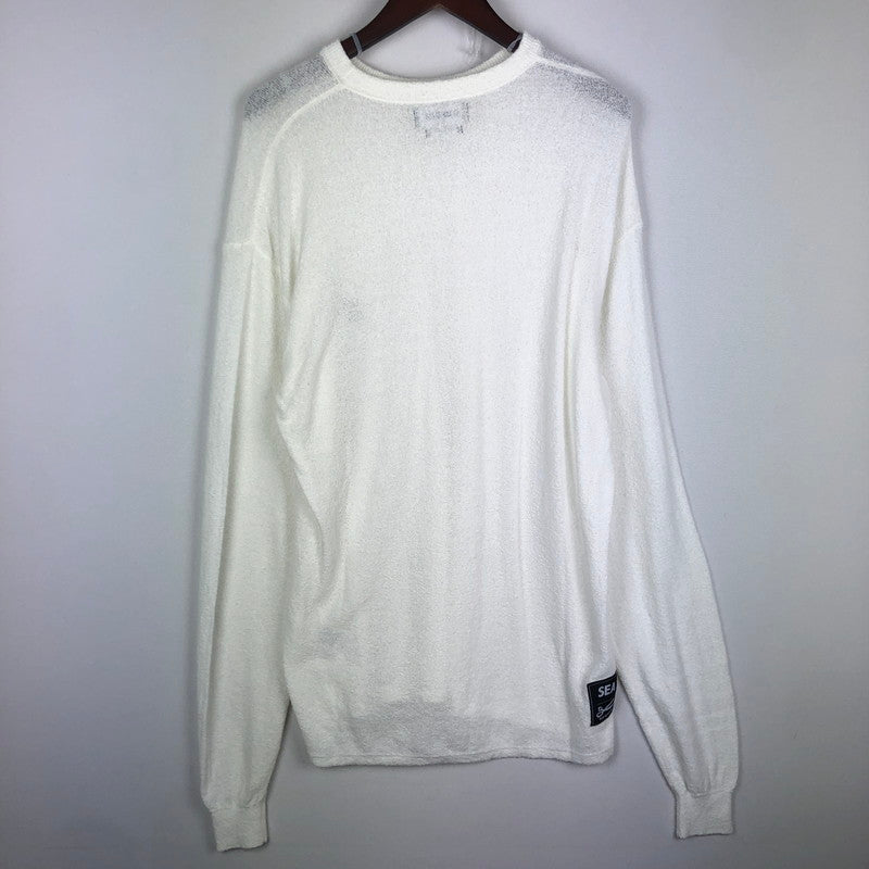 【中古品】【メンズ】 DENHAM デンハム × WIND AND SEA ウィンダンシー 別注 コラボ BOUCLET PILE L/S TEE WDS-C-DHM-25-Q4-08 ブークレー ロングスリーブ 長袖Tシャツ 142-251007-yo-05-fuz サイズ：S カラー：ホワイト 万代Net店
