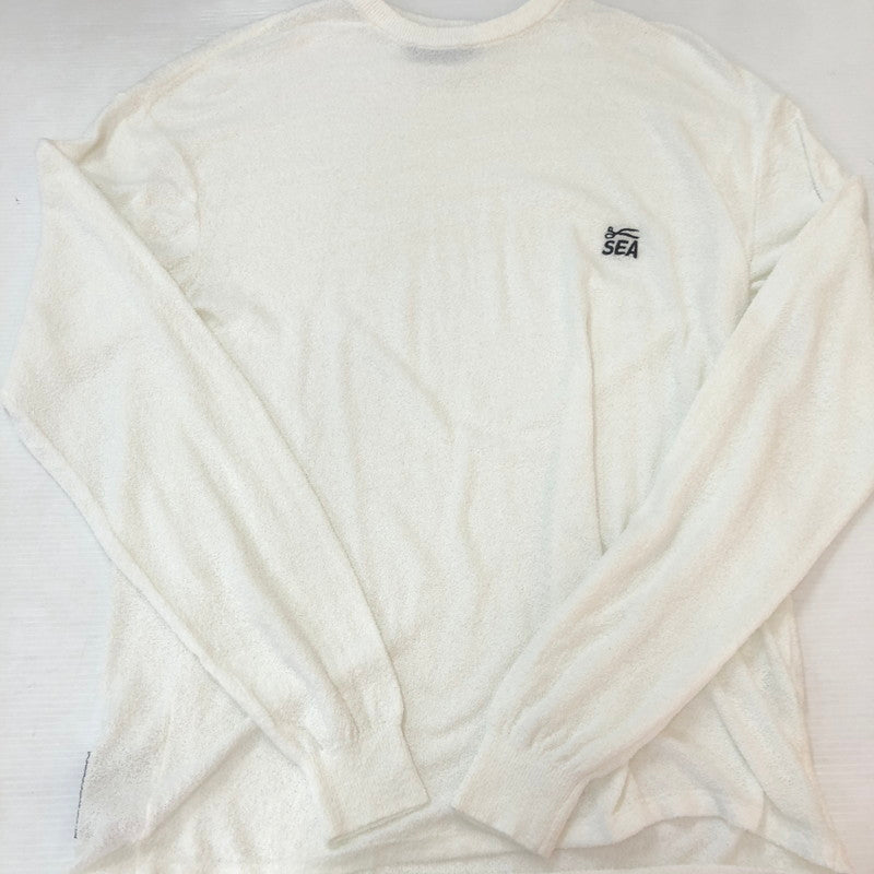 【中古品】【メンズ】 DENHAM デンハム × WIND AND SEA ウィンダンシー 別注 コラボ BOUCLET PILE L/S TEE WDS-C-DHM-25-Q4-08 ブークレー ロングスリーブ 長袖Tシャツ 142-251007-yo-05-fuz サイズ：S カラー：ホワイト 万代Net店