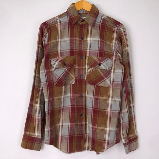 【中古品】【メンズ】 FIVE BROTHER ファイブブラザー FLANNEL CHECK L/S SHIRT フランネルチェック ロングスリーブ シャツ トップス 長袖 ネルシャツ 145-251118-ts-11-fuz サイズ：S カラー：ブラウン 万代Net店