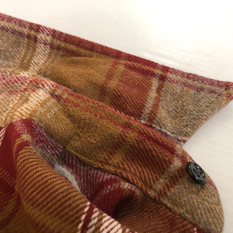 【中古品】【メンズ】 FIVE BROTHER ファイブブラザー FLANNEL CHECK L/S SHIRT フランネルチェック ロングスリーブ シャツ トップス 長袖 ネルシャツ 145-251118-ts-11-fuz サイズ：S カラー：ブラウン 万代Net店
