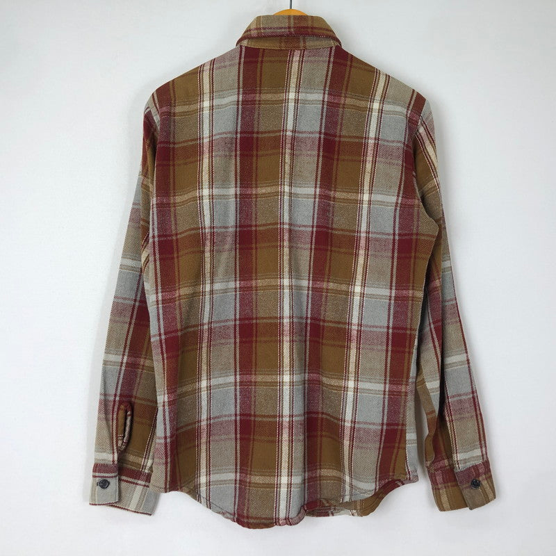 【中古品】【メンズ】 FIVE BROTHER ファイブブラザー FLANNEL CHECK L/S SHIRT フランネルチェック ロングスリーブ シャツ トップス 長袖 ネルシャツ 145-251118-ts-11-fuz サイズ：S カラー：ブラウン 万代Net店