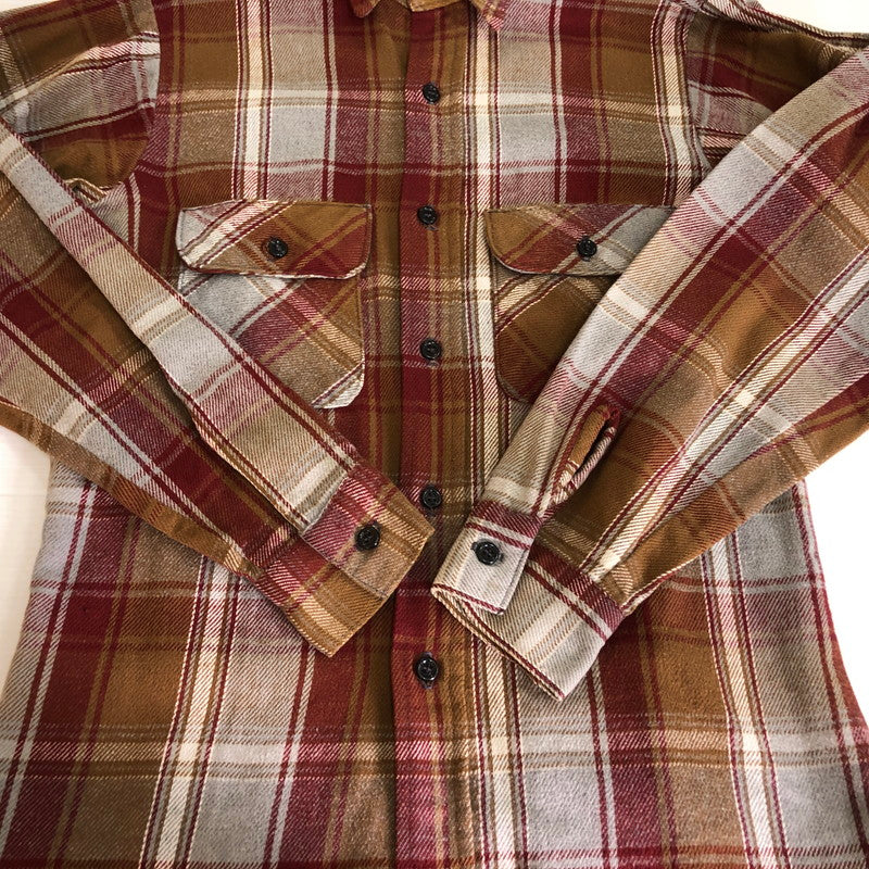 【中古品】【メンズ】 FIVE BROTHER ファイブブラザー FLANNEL CHECK L/S SHIRT フランネルチェック ロングスリーブ シャツ トップス 長袖 ネルシャツ 145-251118-ts-11-fuz サイズ：S カラー：ブラウン 万代Net店