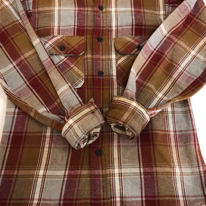 【中古品】【メンズ】 FIVE BROTHER ファイブブラザー FLANNEL CHECK L/S SHIRT フランネルチェック ロングスリーブ シャツ トップス 長袖 ネルシャツ 145-251118-ts-11-fuz サイズ：S カラー：ブラウン 万代Net店