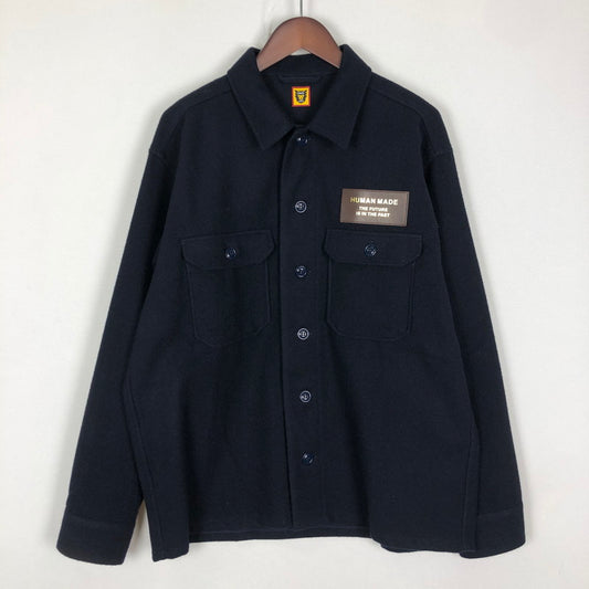 【中古品】【メンズ】 HUMANMADE ヒューマンメイド 23AW WOOL CPO SHIRTS ウール シーピーオー シャツ ジャケット ライトアウター 142-251006-ks-09-fuz サイズ：L カラー：ネイビー 万代Net店