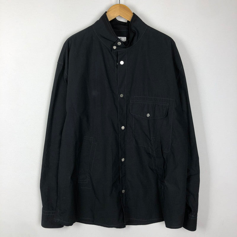 【中古品】【メンズ】 HERMES エルメス BOXY FIT OVERLAP POCKET COTTON SHIRT H466100H2 ボクシーフィット オーバーラップポケット コットンシャツ 長袖 トップス 141-251009-ks-20-tei サイズ：41 カラー：ブラック 万代Net店