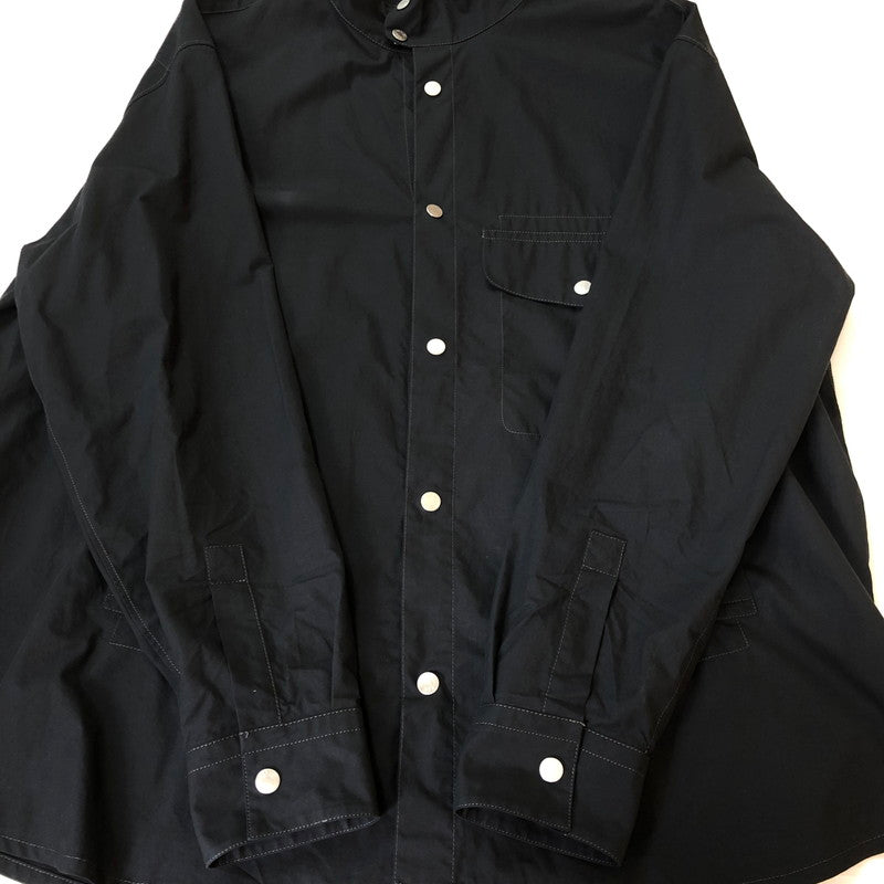 【中古品】【メンズ】 HERMES エルメス BOXY FIT OVERLAP POCKET COTTON SHIRT H466100H2 ボクシーフィット オーバーラップポケット コットンシャツ 長袖 トップス 141-251009-ks-20-tei サイズ：41 カラー：ブラック 万代Net店