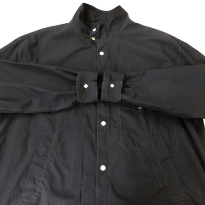 【中古品】【メンズ】 HERMES エルメス BOXY FIT OVERLAP POCKET COTTON SHIRT H466100H2 ボクシーフィット オーバーラップポケット コットンシャツ 長袖 トップス 141-251009-ks-20-tei サイズ：41 カラー：ブラック 万代Net店