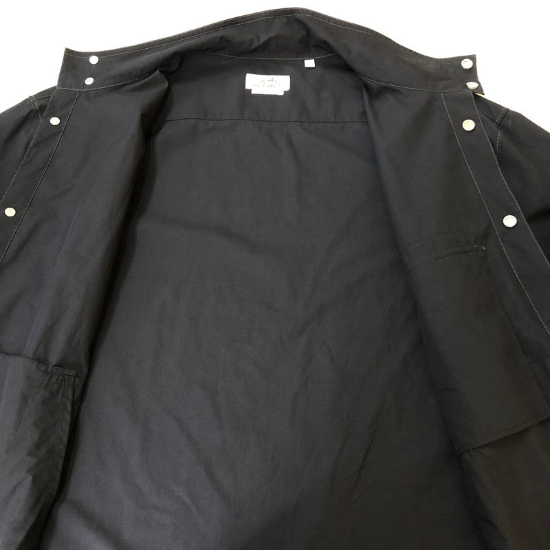 【中古品】【メンズ】 HERMES エルメス BOXY FIT OVERLAP POCKET COTTON SHIRT H466100H2 ボクシーフィット オーバーラップポケット コットンシャツ 長袖 トップス 141-251009-ks-20-tei サイズ：41 カラー：ブラック 万代Net店
