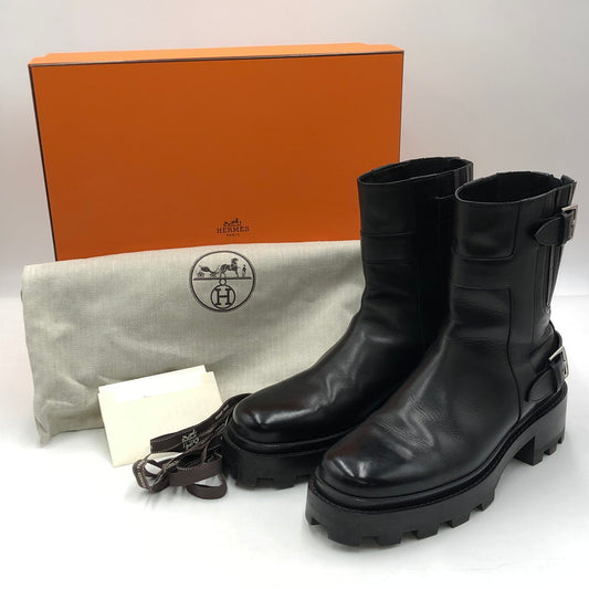 【中古品】【レディース】 HERMES エルメス JAIMY ANKLE BOOTS WS242843ZH ジェイミー アンクルブーツ 靴 183-251015-ks-16-tei カラー：ブラック 万代Net店