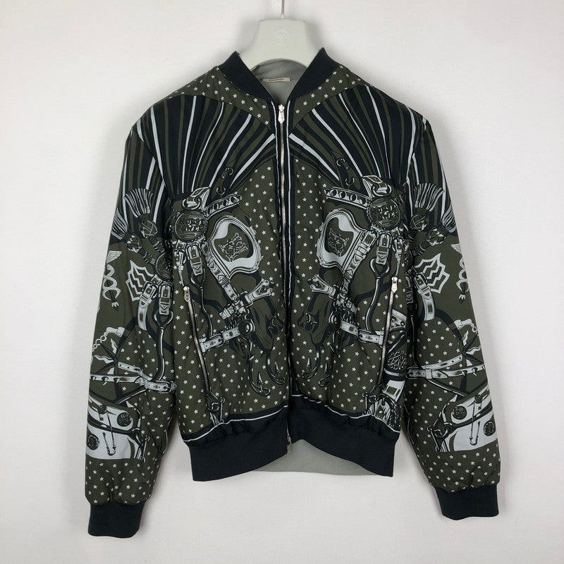 【中古品】【メンズ】 HERMES エルメス シュヴァルパンク バンダナ ブルゾン アウター リバーシブル 140-251015-yo-17-tei サイズ：50 カラー：総柄/グレー 万代Net店
