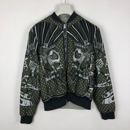 【中古品】【メンズ】 HERMES エルメス シュヴァルパンク バンダナ ブルゾン アウター リバーシブル 140-251015-yo-17-tei サイズ：50 カラー：総柄/グレー 万代Net店