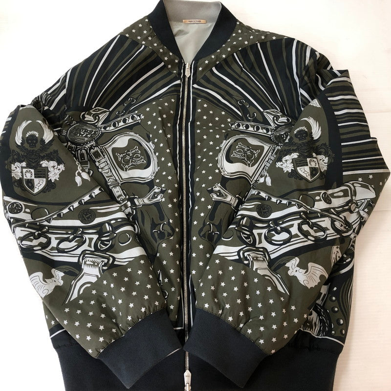 【中古品】【メンズ】 HERMES エルメス シュヴァルパンク バンダナ ブルゾン アウター リバーシブル 140-251015-yo-17-tei サイズ：50 カラー：総柄/グレー 万代Net店