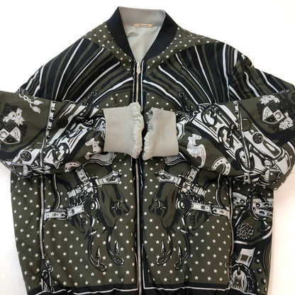 【中古品】【メンズ】 HERMES エルメス シュヴァルパンク バンダナ ブルゾン アウター リバーシブル 140-251015-yo-17-tei サイズ：50 カラー：総柄/グレー 万代Net店