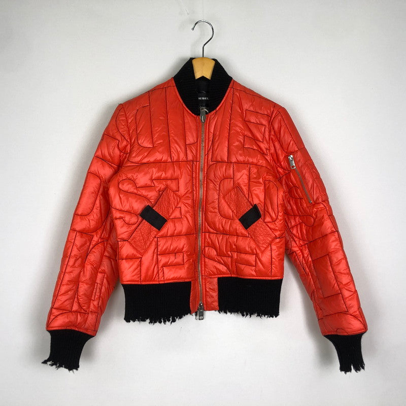 【中古品】【メンズ】 DIESEL ディーゼル QUILTING BLOUSON JACKET キルティング ブルゾン ジャケット アウター 141-251126-yo-01-tei サイズ：S カラー：オレンジ(赤みの強い) 万代Net店