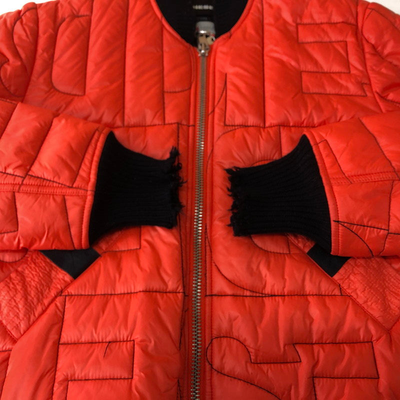 【中古品】【メンズ】 DIESEL ディーゼル QUILTING BLOUSON JACKET キルティング ブルゾン ジャケット アウター 141-251126-yo-01-tei サイズ：S カラー：オレンジ(赤みの強い) 万代Net店