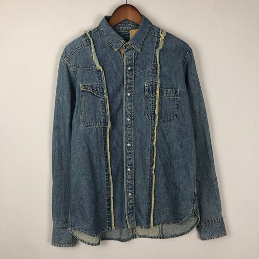 【中古品】【メンズ】 Sacai サカイ 17AW SWITCHED DENIM SHIRTS 17-01406M スイッチ デニム シャツ 長袖 トップス 140-251009-ks-02-tei サイズ：1 カラー：インディゴ 万代Net店
