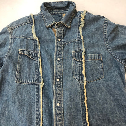 【中古品】【メンズ】 Sacai サカイ 17AW SWITCHED DENIM SHIRTS 17-01406M スイッチ デニム シャツ 長袖 トップス 140-251009-ks-02-tei サイズ：1 カラー：インディゴ 万代Net店