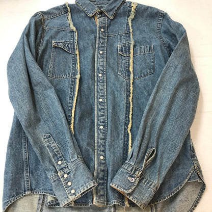 【中古品】【メンズ】 Sacai サカイ 17AW SWITCHED DENIM SHIRTS 17-01406M スイッチ デニム シャツ 長袖 トップス 140-251009-ks-02-tei サイズ：1 カラー：インディゴ 万代Net店