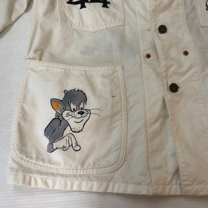 【現状渡し品】【メンズ】 BLUEBLUE ブルーブルー REMADE PAINT COVERALLS リメイク ペイント カバーオール ジャケット ライトアウター 145-251009-ks-15-tei サイズ：表記サイズなし カラー：ホワイト 万代Net店
