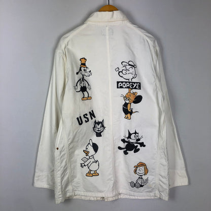 【現状渡し品】【メンズ】 BLUEBLUE ブルーブルー REMADE PAINT COVERALLS リメイク ペイント カバーオール ジャケット ライトアウター 145-251009-ks-15-tei サイズ：表記サイズなし カラー：ホワイト 万代Net店