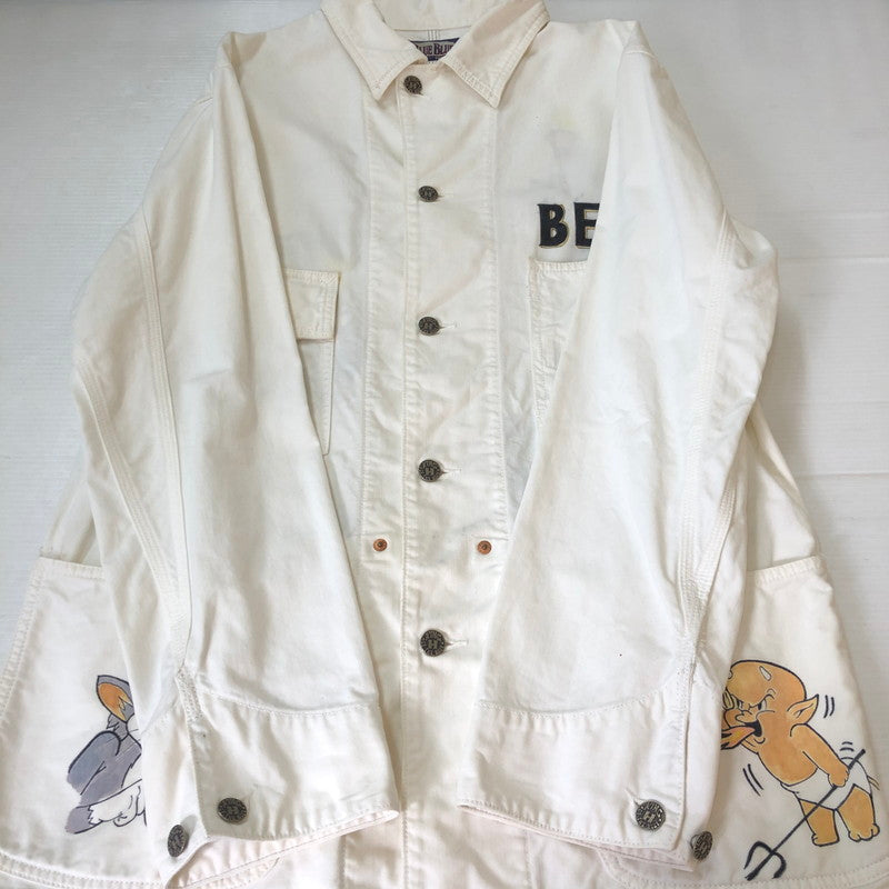 【現状渡し品】【メンズ】 BLUEBLUE ブルーブルー REMADE PAINT COVERALLS リメイク ペイント カバーオール ジャケット ライトアウター 145-251009-ks-15-tei サイズ：表記サイズなし カラー：ホワイト 万代Net店