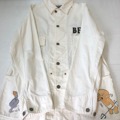 【現状渡し品】【メンズ】 BLUEBLUE ブルーブルー REMADE PAINT COVERALLS リメイク ペイント カバーオール ジャケット ライトアウター 145-251009-ks-15-tei サイズ：表記サイズなし カラー：ホワイト 万代Net店