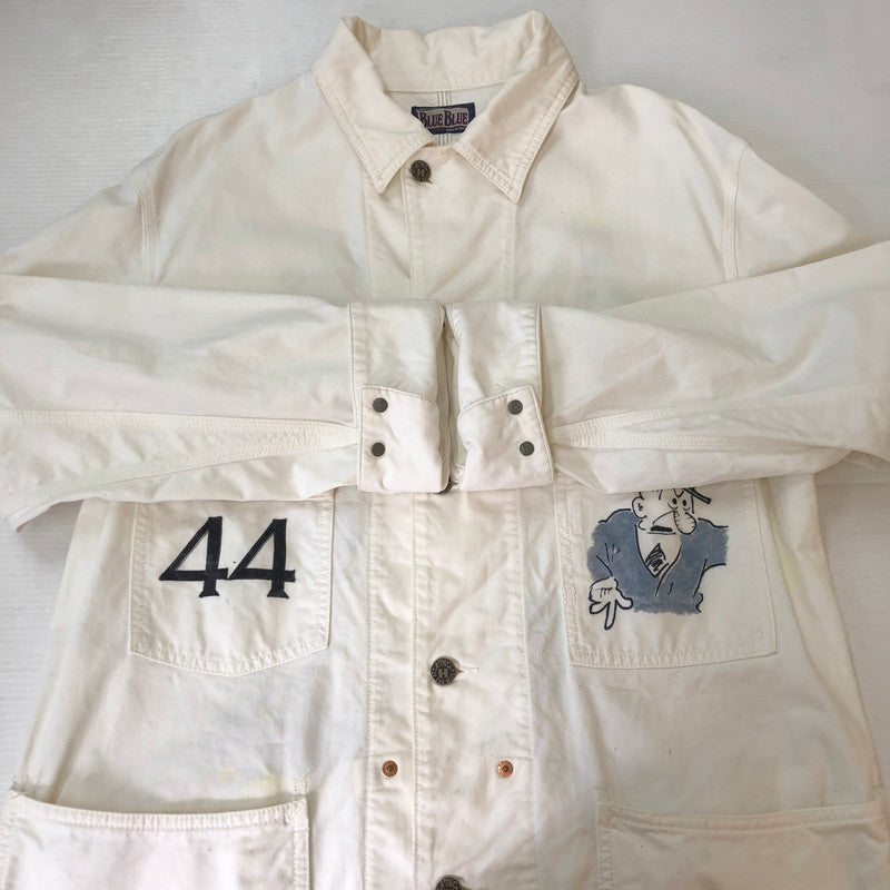 【現状渡し品】【メンズ】 BLUEBLUE ブルーブルー REMADE PAINT COVERALLS リメイク ペイント カバーオール ジャケット ライトアウター 145-251009-ks-15-tei サイズ：表記サイズなし カラー：ホワイト 万代Net店