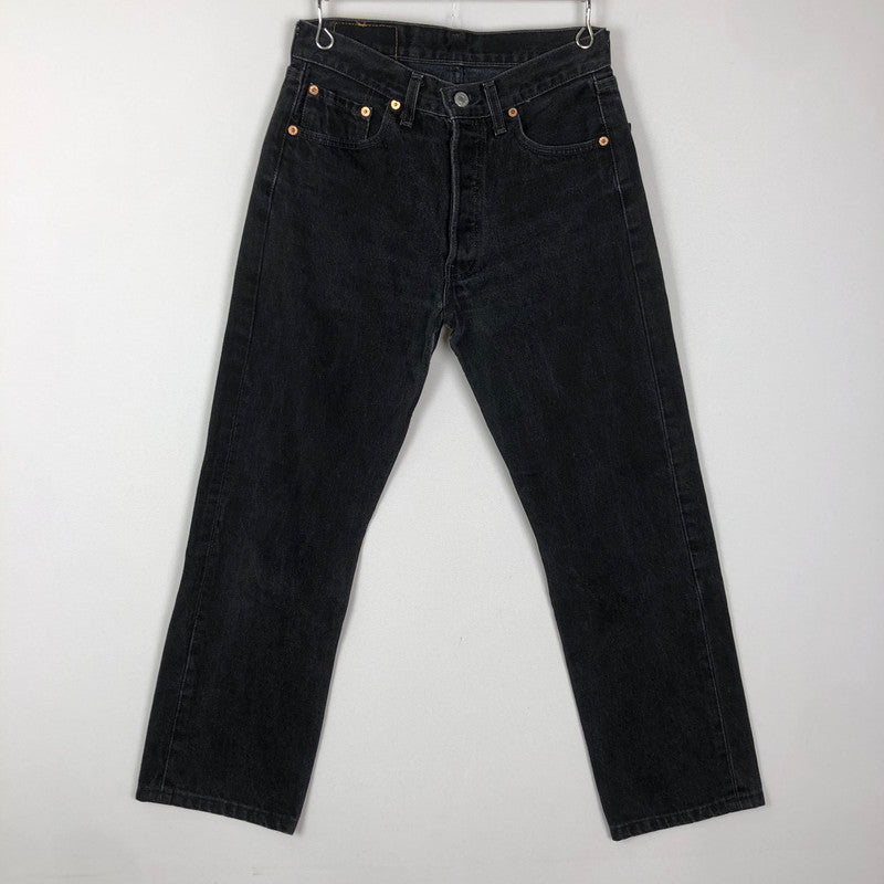 【中古品】【メンズ】 Levi's リーバイス 501 STRAIGHT DENIM PANTS ストレート デニムパンツ ボトムス ジーンズ ボタン裏532 後染め USA製 156-251009-ks-28-tei サイズ：W29L30 カラー：ブラック 万代Net店