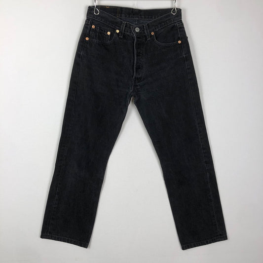 【中古品】【メンズ】 Levi's リーバイス 501 STRAIGHT DENIM PANTS ストレート デニムパンツ ボトムス ジーンズ ボタン裏532 後染め USA製 156-251009-ks-28-tei サイズ：W29L30 カラー：ブラック 万代Net店