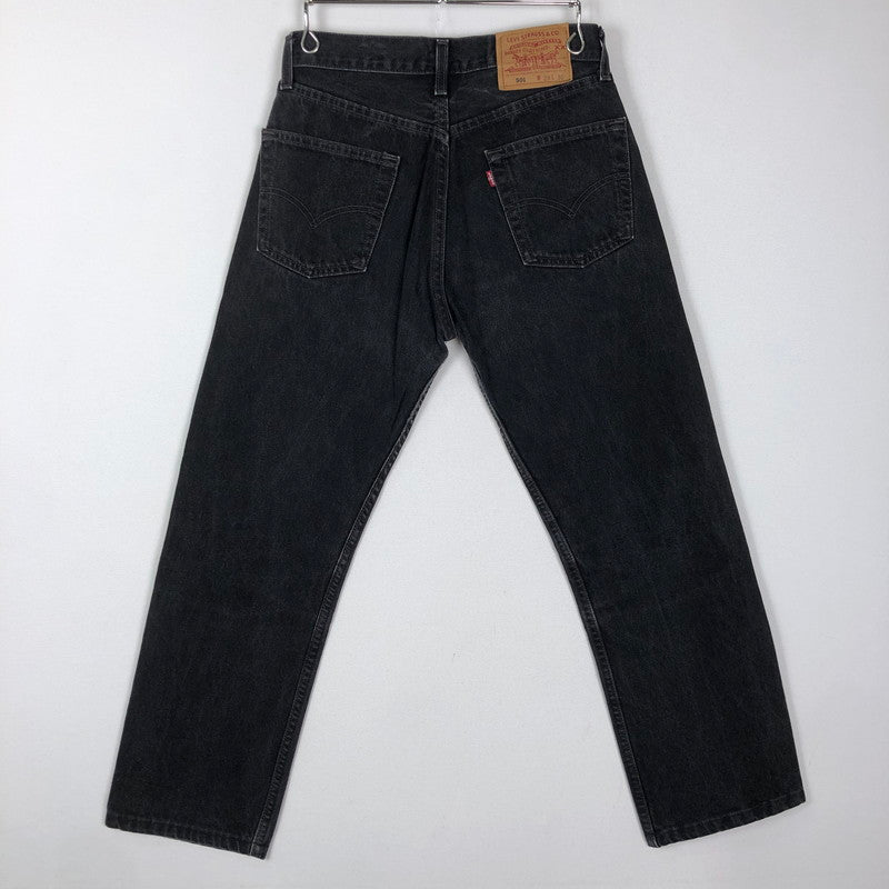 【中古品】【メンズ】 Levi's リーバイス 501 STRAIGHT DENIM PANTS ストレート デニムパンツ ボトムス ジーンズ ボタン裏532 後染め USA製 156-251009-ks-28-tei サイズ：W29L30 カラー：ブラック 万代Net店
