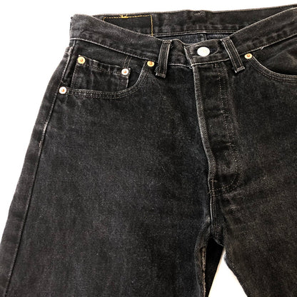 【中古品】【メンズ】 Levi's リーバイス 501 STRAIGHT DENIM PANTS ストレート デニムパンツ ボトムス ジーンズ ボタン裏532 後染め USA製 156-251009-ks-28-tei サイズ：W29L30 カラー：ブラック 万代Net店