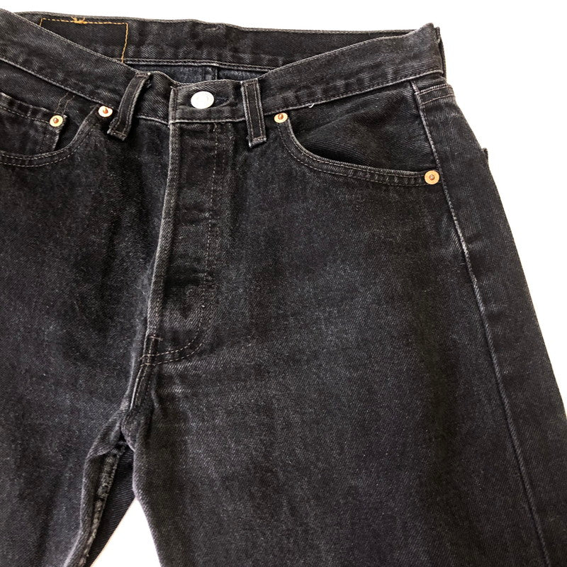 【中古品】【メンズ】 Levi's リーバイス 501 STRAIGHT DENIM PANTS ストレート デニムパンツ ボトムス ジーンズ ボタン裏532 後染め USA製 156-251009-ks-28-tei サイズ：W29L30 カラー：ブラック 万代Net店