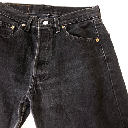 【中古品】【メンズ】 Levi's リーバイス 501 STRAIGHT DENIM PANTS ストレート デニムパンツ ボトムス ジーンズ ボタン裏532 後染め USA製 156-251009-ks-28-tei サイズ：W29L30 カラー：ブラック 万代Net店