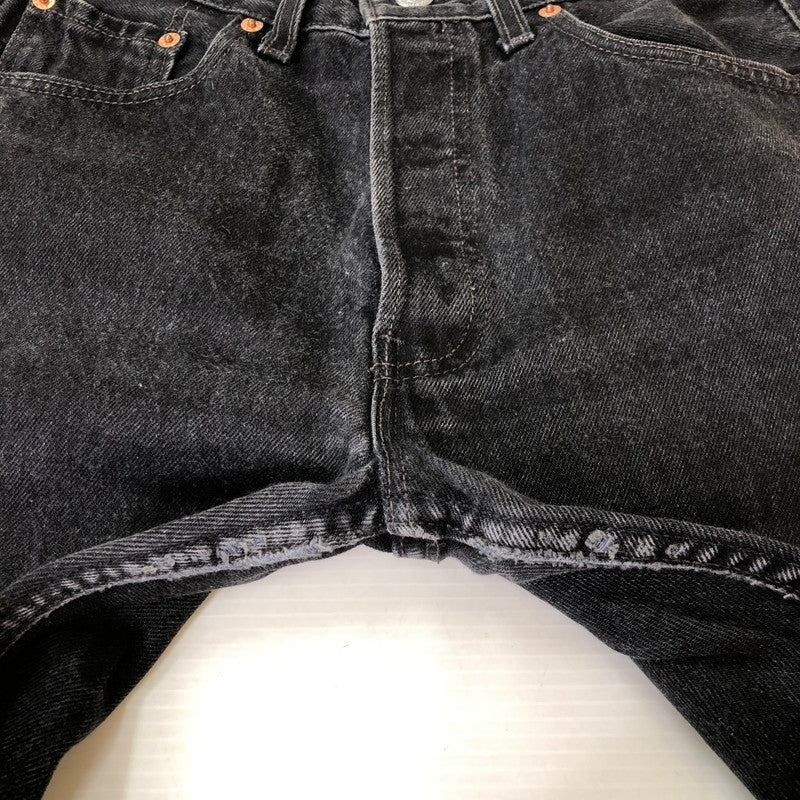 【中古品】【メンズ】 Levi's リーバイス 501 STRAIGHT DENIM PANTS ストレート デニムパンツ ボトムス ジーンズ ボタン裏532 後染め USA製 156-251009-ks-28-tei サイズ：W29L30 カラー：ブラック 万代Net店