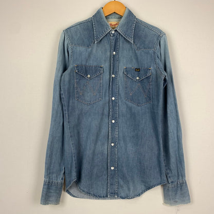 【中古品】【メンズ】 Wrangler ラングラー 70's L/S WESTERN SHIRT VINTAGE 70年代 ロングスリーブ ウエスタンシャツ 長袖 トップス ヴィンテージ 145-251023-yy-05-tei サイズ：33 カラー：ブルー 万代Net店